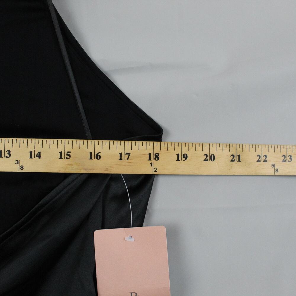 BHLDN Dress XL Holly Halter Stretch Satin Midi Black Slip Formal Party Wedding - Picture 13 of 14